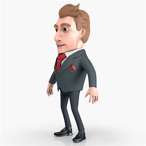 Businessman Cartoon Character 3d Model Cgtrader