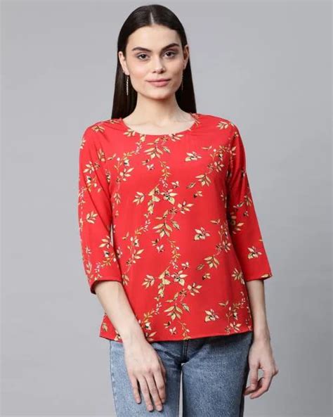 Buy Floral Print Round Neck Top Online At Best Prices In India Jiomart