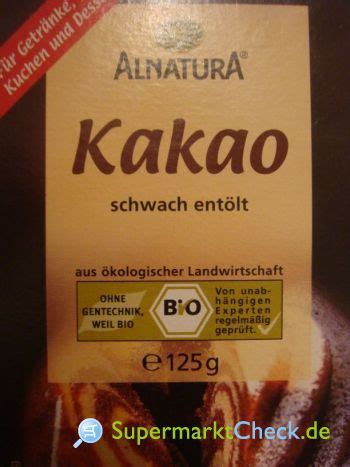 Alnatura Kakao Schwach Ent Lt Preis Angebote Kalorien Nutri Score