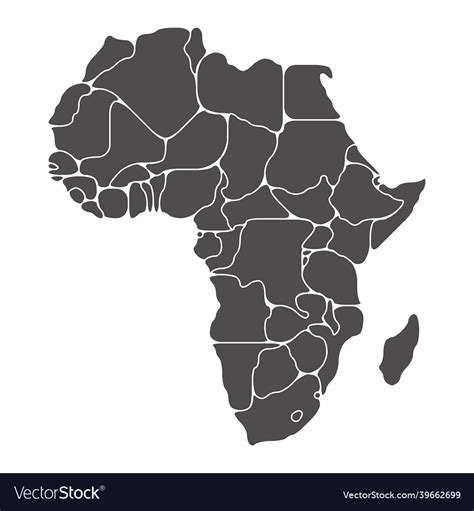 Smooth Map Of Africa Continent Royalty Free Vector Image