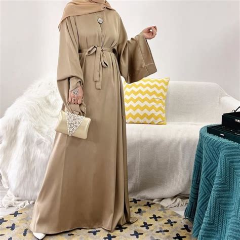 Ramadan Hijab Robe Musulmane Abaya Robe Dubaï Abayas pour Femmes Plaine