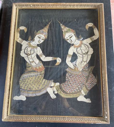 TABLEAU PEINTURE INDE IRAN PERSE Rare Ancienne Peinture Sur Soie