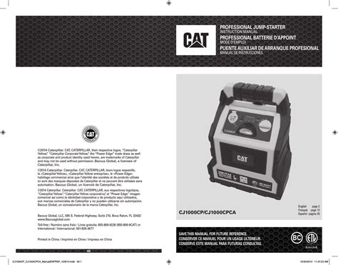 Cat Jump Starter Manual