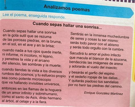 Cu Ntos Versos Tiene El Poema Cuando Sepas Hallar Una Sonrisa Y