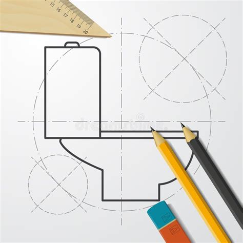 Ejemplo De La Taza Del Inodoro Icono Plano Del Vector Del Lavabo Stock