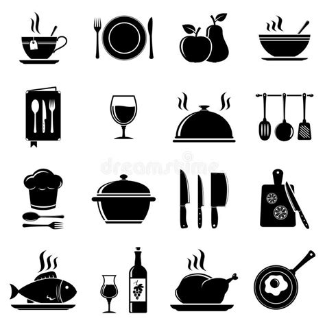 Iconos De La Cocina Del Vector Ilustración del Vector Ilustración de