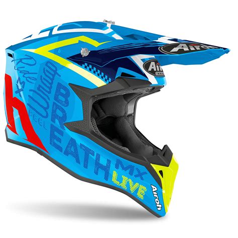 Casco De Motocross Airoh Wraap Street Azure Gloss Cascos Off