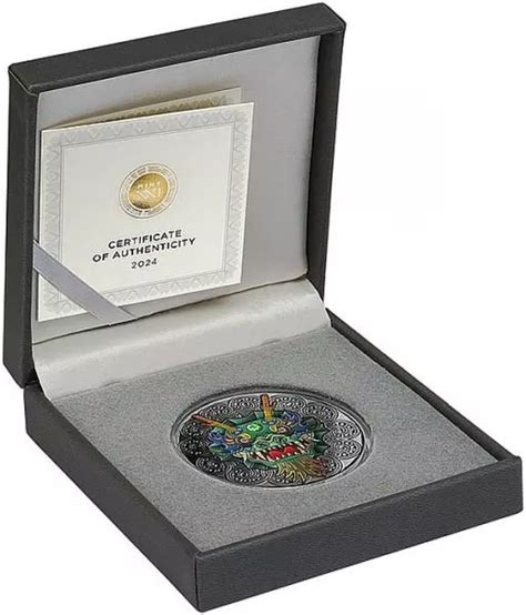 Niue Dragon Mandala Art Oz Silver Antique Finish Multicolour