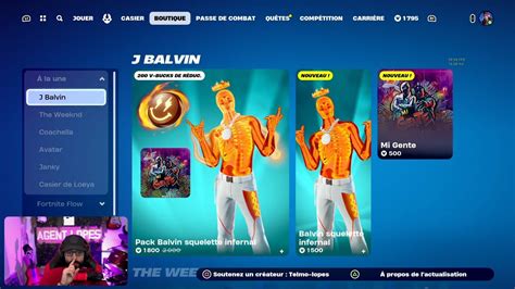 NOUVEAU SKIN J BALVIN Boutique FORTNITE Du 19 Avril Item Shop