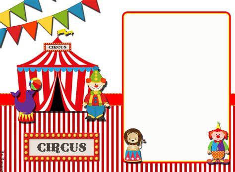 Kit De Personalizados Tema Circo Para Imprimir Convites Digitais