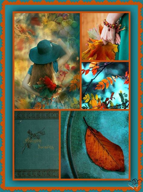 Collage Art Painting Photography Blue Harvest Autum Shades Of