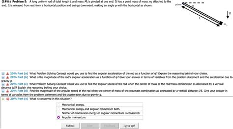 Solved 14 Problem 5 A Long Uniform Rod Of Total Length Chegg