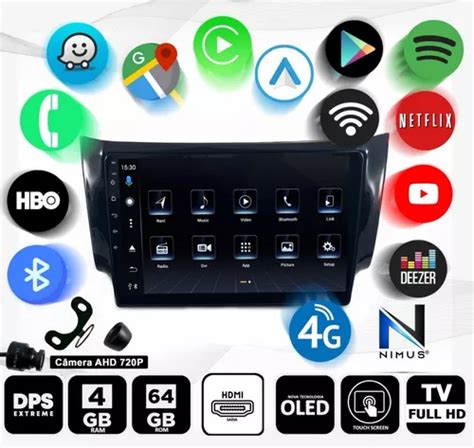 Multimídia Nimus Sentra 4 64gb Oled Carplay Camera Parcelamento