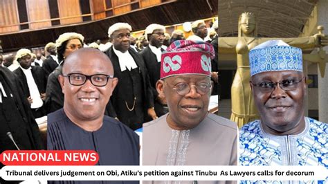 Tribunal Delivers Judgement On Obi Atikus Petition Against Tinubu As