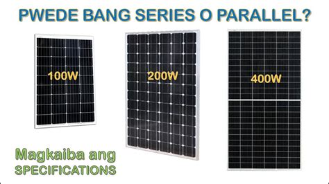 KALKULASYON Ng SOLAR PANELS Kalakip Ang MAGKAIBANG SPECS Voc Vmp At