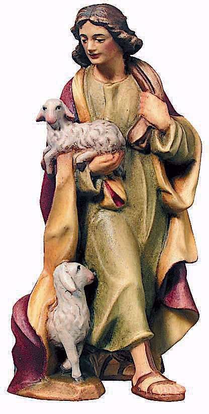 Shepherd With Sheep Cm 10 3 9 Inch Raffaello Nativity Scene