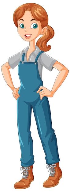 Free Vector | Young female farmer cartoon character