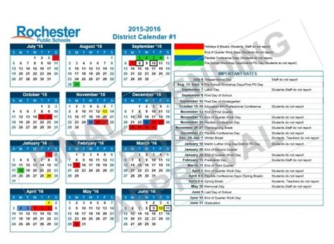 Rochester Public Schools District Calendar 2024 - Schoolcalendars.net