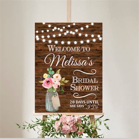 Bridal Shower Welcome Sign Wood Etsy