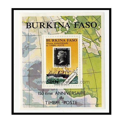 SELLOS DE BURKINA FASO 1990 150 ANIVERSARIO DE LA CREACION DEL PRIMER