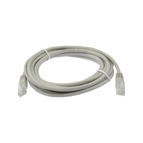 Patchcord UTP Kat 6 Kabel Sieciowy LAN 2x RJ45 Linka Szary 3m