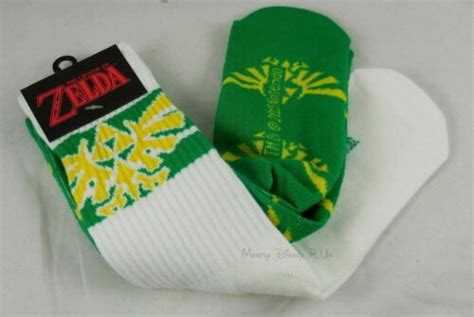 New Nintendo The Legend Of Zelda Tri Force Logo Varsity Crew Socks 2