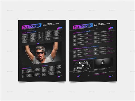 Modern DJ Press Kit And Resume Template For Event Club Professionals