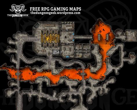 FREE RPG Battle Map Dwarven Smelter Mines And Forge Map Fantasy