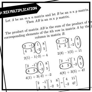 Matrices Operations Equations Systems Unit Notes By Fun With Saxon