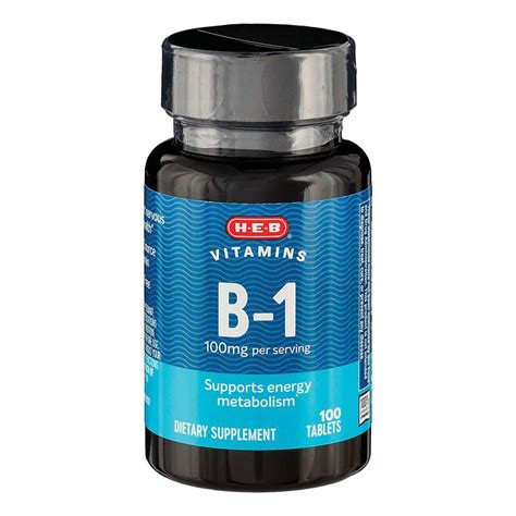 H E B Vitamin B 1 Thiamin Hcl 100 Mg Tablets Shop Vitamins A Z At H E B