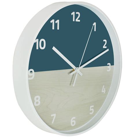 Reloj Pared Plastico Azul Y Blanco 30cm Perfect Home