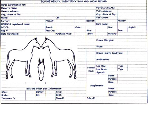 Printable Free Equine Record Keeping Forms Printable Word Searches