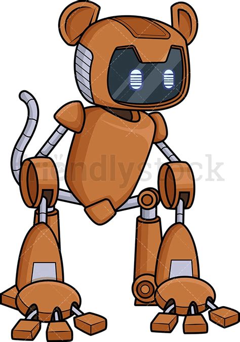 Mechanical Monkey Robot Cartoon Clipart Vector FriendlyStock