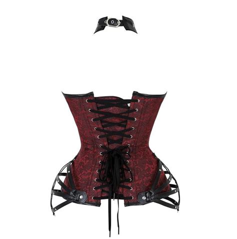 Women Gothic Bra Neck Plus Size Leather Lingerie Corset Etsy