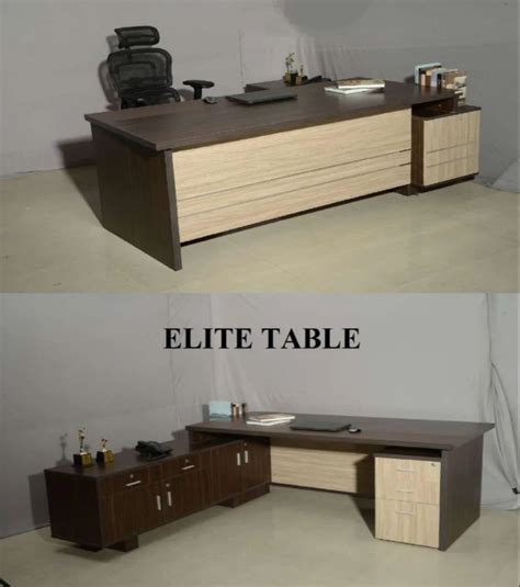 Plywood L Shaped Elite Office Table With Storage At Rs Set In