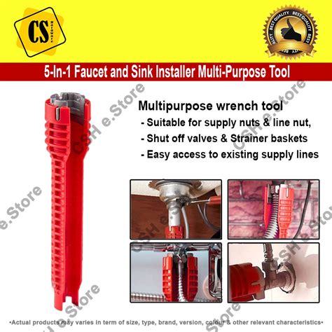 In Faucet Sink Basin Installer Multipurpose Tap Opener Tool