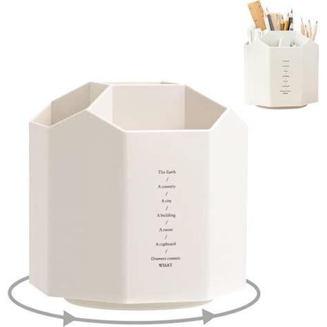 Rangement De Bureau Multifonctionnel Rotatif Pot A Crayon Porte Stylo