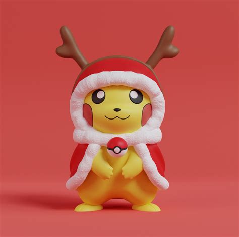 Archivo Stl Gratis Pokemon Pikachu De Navidadmodelo Para Off