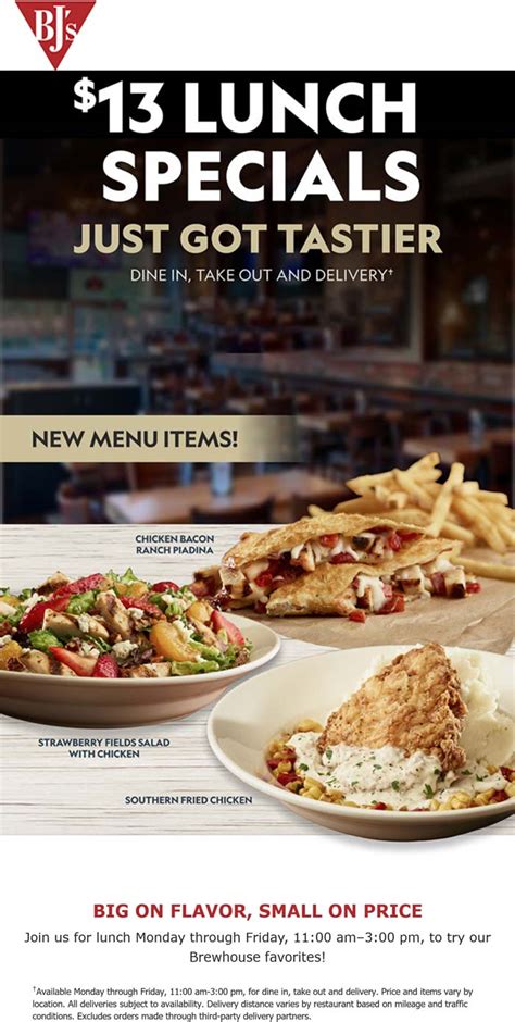 Lunch Entrees Weekdays At Bjs Restaurant Bjsrestaurant The