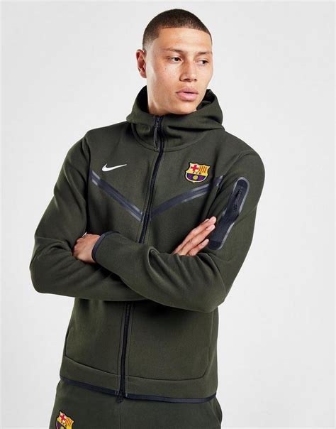 Nike Fc Barcelona Tech Fleece Ανδρική Ζακέτα Πράσινη Dv5554 355