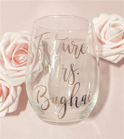 Personalized Mrs Wine Glass Wifey Wine Glass Bride Wine Glass Mrs