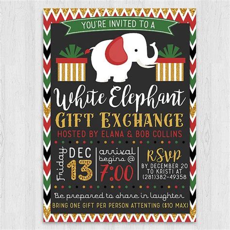 White Elephant Invitation Template