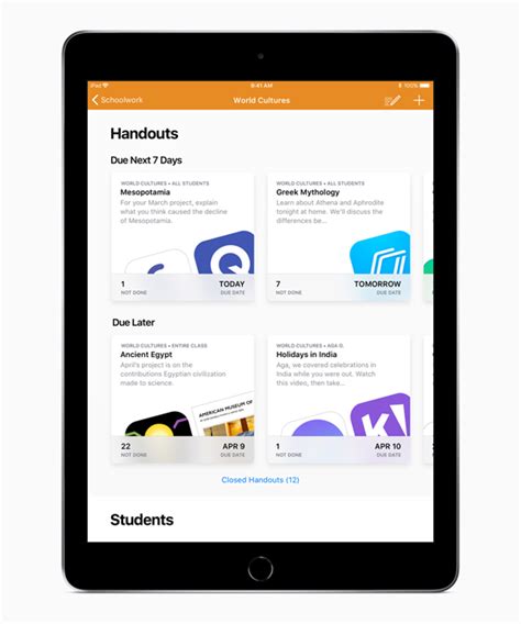 Apple’s free Schoolwork app now available for teachers - Apple