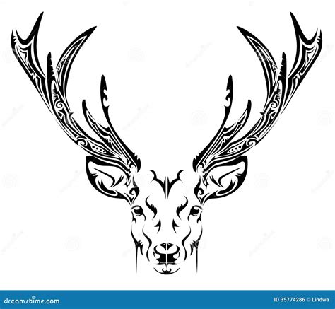Abstract Deer Head Tribal Tattoo Stock Vector Image 35774286