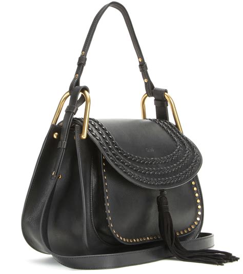 Chlo Hudson Leather Shoulder Bag In Black Lyst