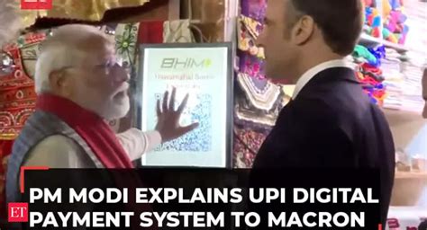 Pm Modi Explains Upi System To French President Macron Outside Local