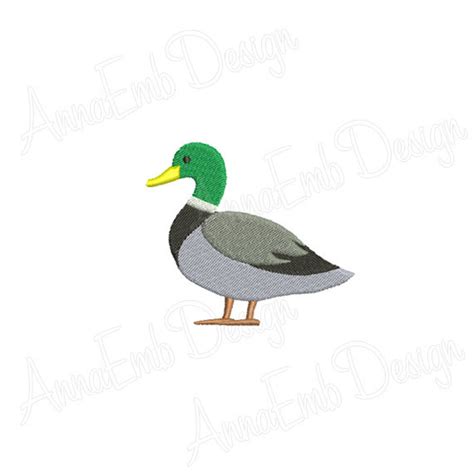 Mallard Duck Embroidery Design Duck Silhouette Duck Mini Etsy