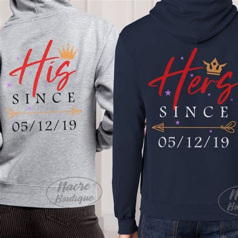 His And Hers Hoodies Custom Together Since Hoodies Etsy