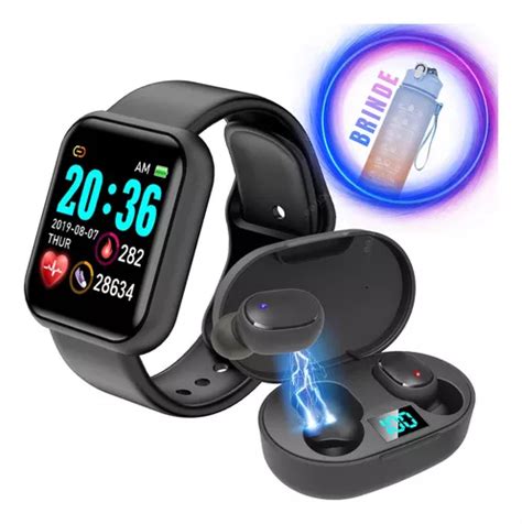 Kit Smartwatch Rel Gio Inteligente Fone Comp Tivel Xiaomi Frete Gr Tis