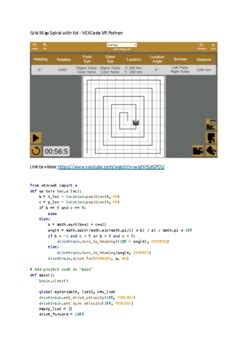 Grid Map Spiral With List VEXCode VR Python By Robotics Slovenia